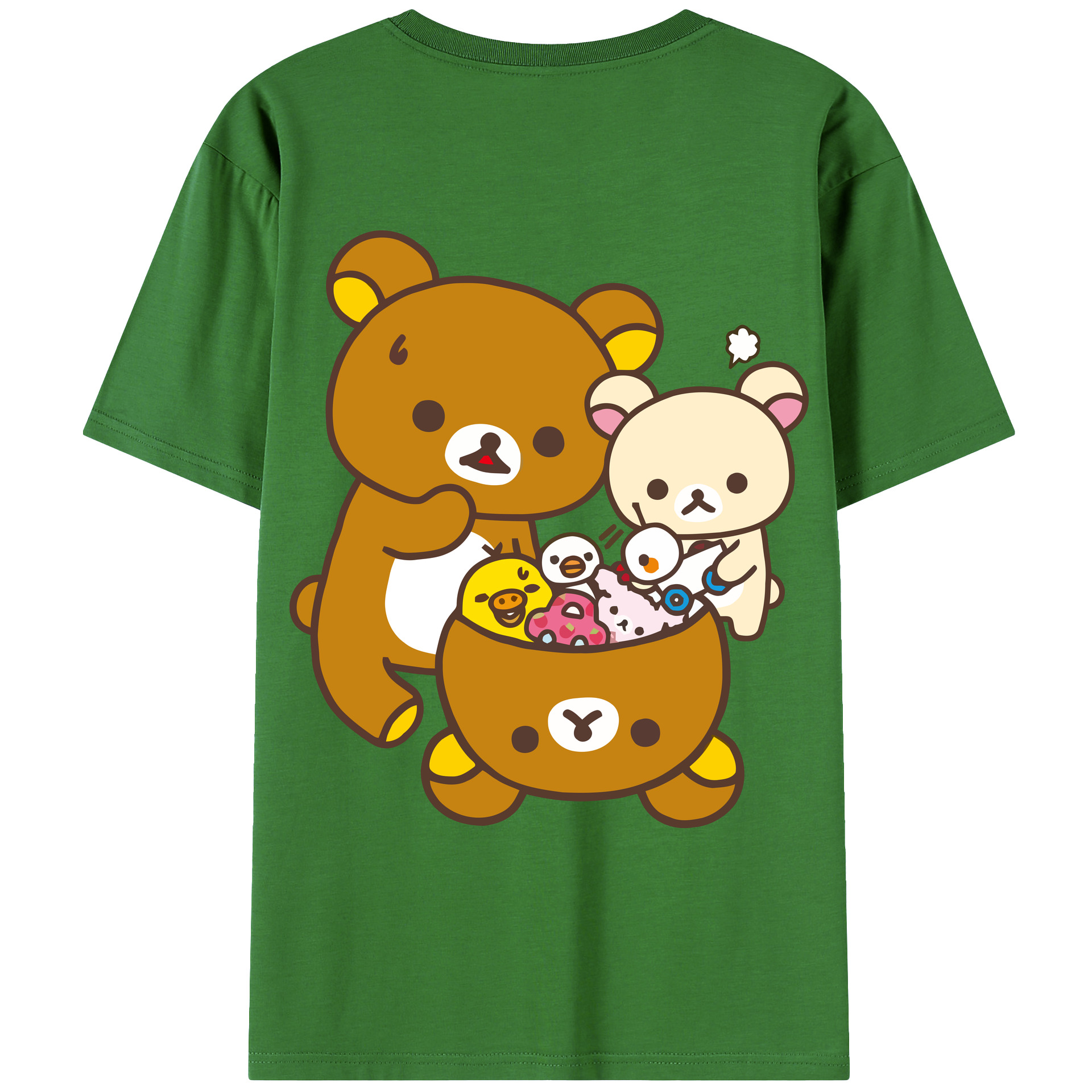 （画像用） リラックマ リラックマ キイロイトリ Rilakkuma Korilakkuma Kiiroitori レディース半袖Tシャツ(バックプリント)